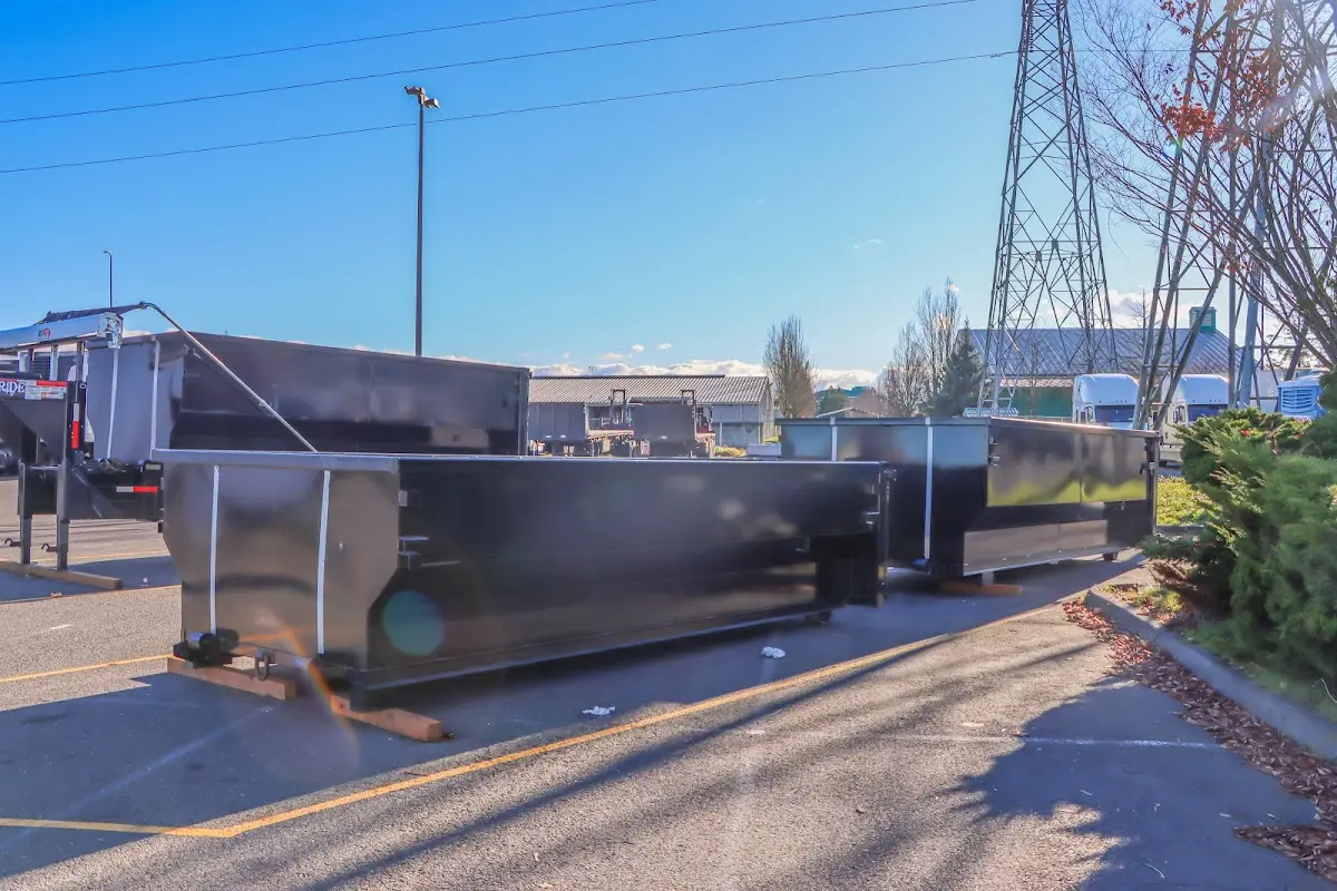 Roll-off dumpster ready for waste disposal at job site for 15 Yard Dumpster Rental in Clover